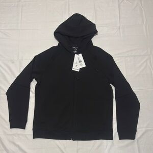 Kenneth Cole Men’s Active Full Zip Black Fleece Hoodie L Moisture Wicking